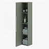 Milan Fluted Satin Green Wall Hung Tall Storage Unit