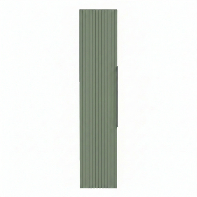 Milan Fluted Satin Green Wall Hung Tall Storage Unit