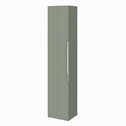 Milan Fluted Satin Green Wall Hung Tall Storage Unit