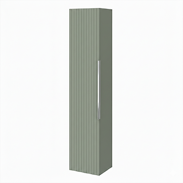 Milan Fluted Satin Green Wall Hung Tall Storage Unit