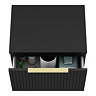 Milan Fluted Soft Black 600mm Wall Hung 1-Drawer Countertop Vanity Unit with Brushed Brass Handle