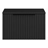 Milan Fluted Soft Black 600mm Wall Hung 1-Drawer Countertop Vanity Unit with Matt Black Handle