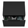 Milan Fluted Soft Black 600mm Wall Hung 1-Drawer Countertop Vanity Unit with Matt Black Handle