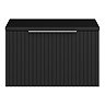 Milan Fluted Soft Black 600mm Wall Hung 1-Drawer Countertop Vanity Unit with Chrome Handle
