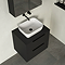 Milan Fluted Soft Black 600mm Wall Hung 2-Drawer Countertop Vanity Unit with Matt Black Handles