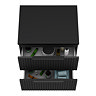 Milan Fluted Soft Black 600mm Wall Hung 2-Drawer Countertop Vanity Unit with Matt Black Handles