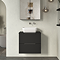 Milan Fluted Soft Black 600mm Wall Hung 2-Drawer Countertop Vanity Unit