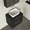 Milan Fluted Soft Black 600mm Wall Hung 2-Drawer Countertop Vanity Unit