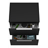 Milan Fluted Soft Black 600mm Wall Hung 2-Drawer Countertop Vanity Unit