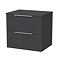 Milan Fluted Soft Black 600mm Wall Hung 2-Drawer Countertop Vanity Unit