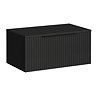 Milan Fluted Soft Black 800mm Wall Hung 1-Drawer Countertop Vanity Unit with Matt Black Handle