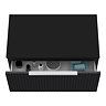 Milan Fluted Soft Black 800mm Wall Hung 1-Drawer Countertop Vanity Unit with Chrome Handle