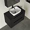 Milan Fluted Soft Black 800mm Wall Hung 2-Drawer Countertop Vanity Unit with Matt Black Handles