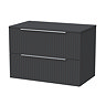 Milan Fluted Soft Black 800mm Wall Hung 2-Drawer Countertop Vanity Unit