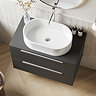Milan Fluted Soft Black 800mm Wall Hung 2-Drawer Countertop Vanity Unit