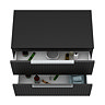 Milan Fluted Soft Black 800mm Wall Hung 2-Drawer Countertop Vanity Unit