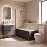 Milan Fluted Soft Black & Brushed Brass Bathroom Suite with Bath Panels - Wall Hung Vanity