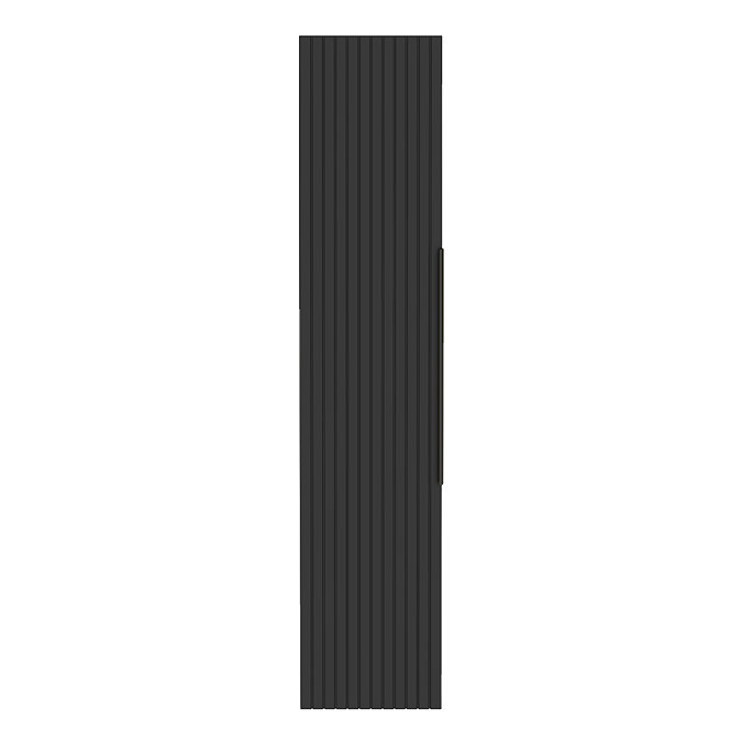 Milan Fluted Soft Black Wall Hung Tall Storage Unit with Matt Black Handle