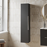 Milan Fluted Soft Black Wall Hung Tall Storage Unit