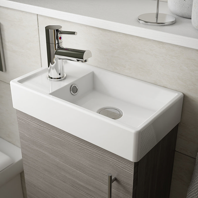 Milan Grey Avola Cloakroom Suite (Toilet, Concealed Cistern + Vanity Unit)  Profile Large Image