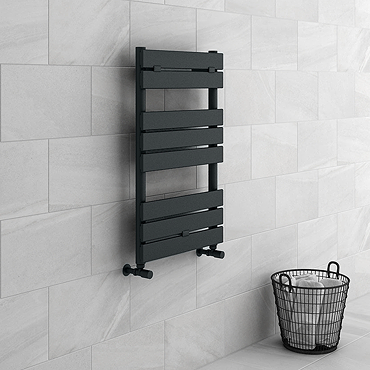 Milan Heated Towel Rail 800mm x 490mm Anthracite  Standard Large Image