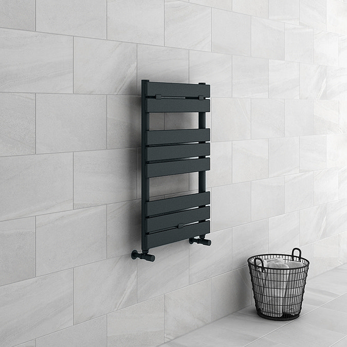 Milan Heated Towel Rail 840mm x 500mm Anthracite Large Image