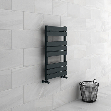 Milan Heated Towel Rail 800mm x 490mm Anthracite  Standard Large Image