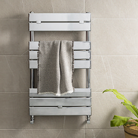 Milan Bathroom Heated Towel Rail Chrome Finish - 840mm x 500mm