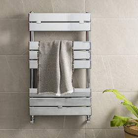 Milan Bathroom Heated Towel Rail Chrome Finish - 840mm x 500mm