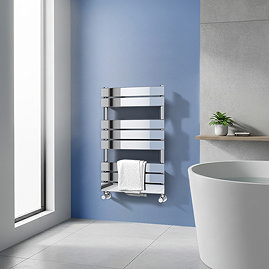 Milan Bathroom Heated Towel Rail Chrome Finish - 840mm x 500mm
