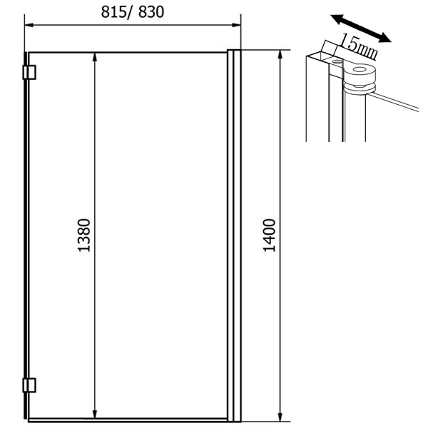 Milan Hinged L-Shaped Bath Screen