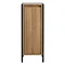 Milan Industrial Matt Black Framed 1-Door Bathroom Storage Unit - Wood Effect Profile Large Image
