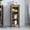 Milan Industrial Matt Black Framed 1-Door Bathroom Storage Unit - Wood Effect  Standard Large Image