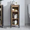 Milan Industrial Matt Black Framed 1-Door Bathroom Storage Unit - Wood Effect Standard Large Image