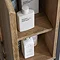 Milan Industrial Matt Black Framed 1-Door Bathroom Storage Unit - Wood Effect In Bathroom Large Image