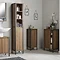Milan Industrial Matt Black Framed 1-Door Bathroom Storage Unit - Wood Effect additional Large Image