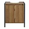 Milan Industrial Matt Black Framed Under Basin Cabinet - Wood Effect  Feature Large Image