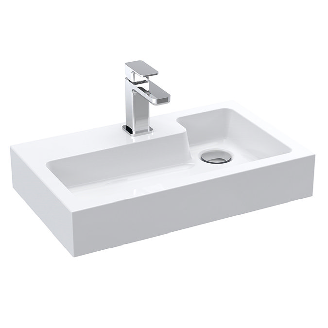 Milan Juno Slim Wall Hung Vanity Unit - Grey Avola - 500 x 300mm Profile Large Image