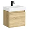 Milan Juno Slim Wall Hung Vanity Unit - Natural Oak - 500 x 300mm Large Image