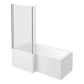 Milan Shower Bath - 1600mm L Shaped with Screen + Panel
