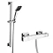 Milan LED Square Thermostatic Bar Valve + Slide Rail Kit Standard Large Image