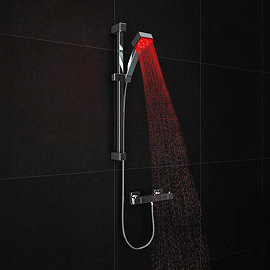 Milan LED Square Thermostatic Bar Valve + Slide Rail Kit Large Image