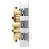 Milan LED Triple Thermostatic Valve with Square Shower Head + Handset  Feature Large Image