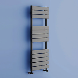Milan Matt Black H1213mm x W500mm Heated Towel Rail