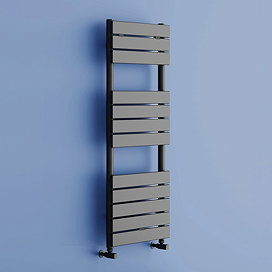 Milan Matt Black H1213mm x W500mm Heated Towel Rail