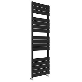 Milan Matt Black 1512 x 500mm Flat Panel Heated Towel Rail - 18 Sections