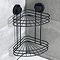 Milan Matt Black 2 Tier Corner Wire Shower Caddy with Suction Fixing  Feature Large Image