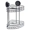 Milan Matt Black 2 Tier Corner Wire Shower Caddy with Suction Fixing  In Bathroom Large Image