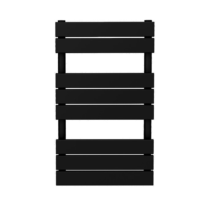 Milan Matt Black 800 x 490 Heated Towel Rail  Feature Large Image