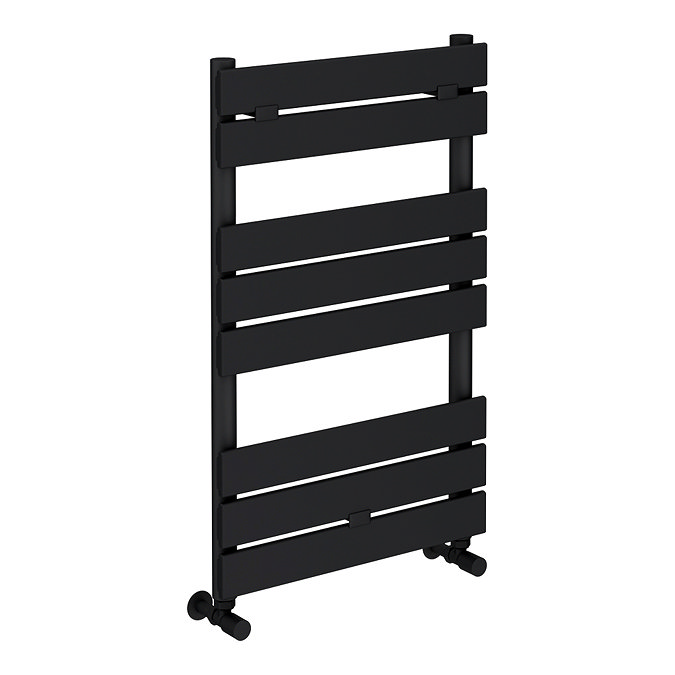 Milan Matt Black 800 x 500 Heated Towel Rail  Feature Large Image